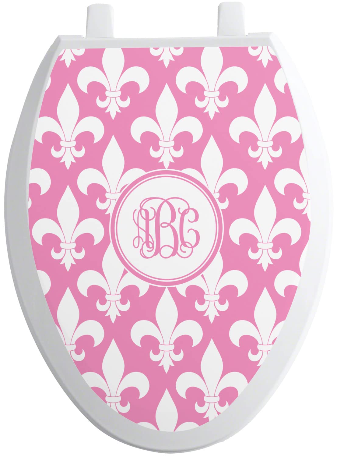 RNK Shops Personalized Fleur De Lis Toilet Seat Decal - Elongated