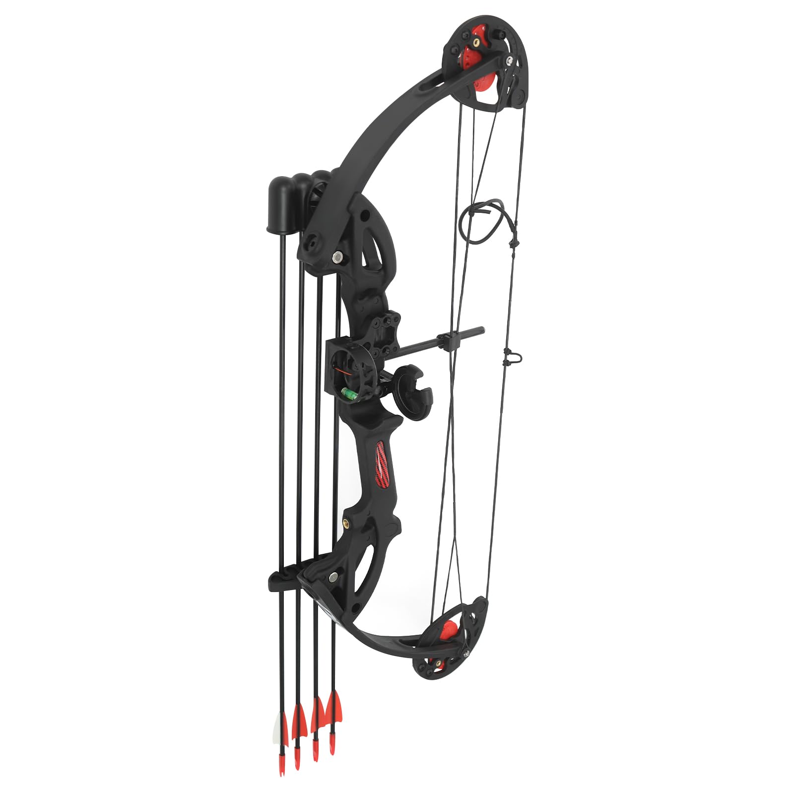 Kit d'Arc à Poulies avec 12 Flèches 16-29 LB Viseur Protège-Bras pour Tir Chasse Adulte