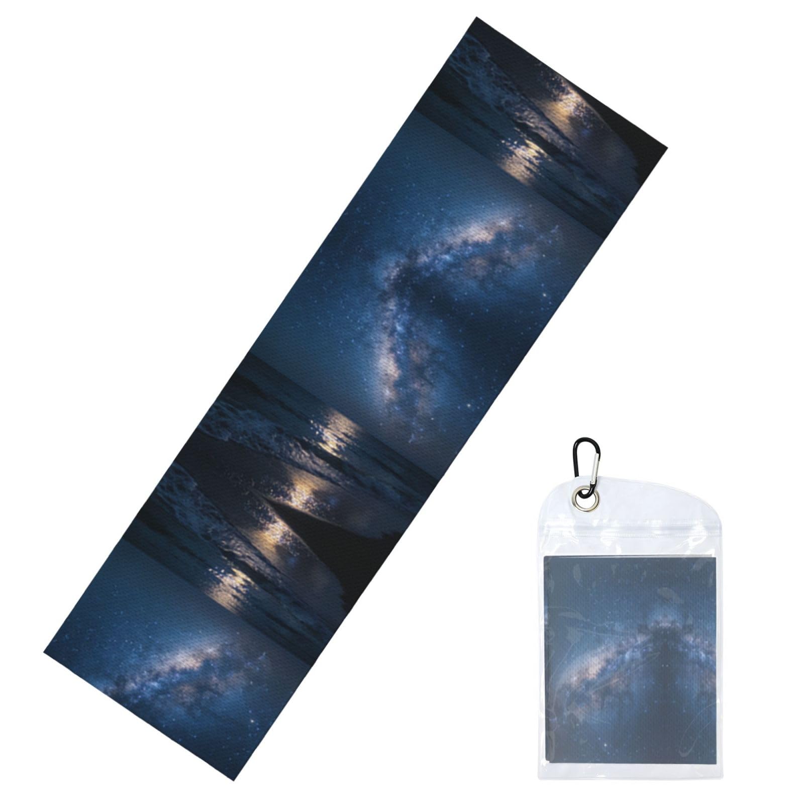 DUYIOKH Starry Shore Print Cooling Towel, Portable Towel for Gym Workout Golf Beach World Cup Sports Hot Weather