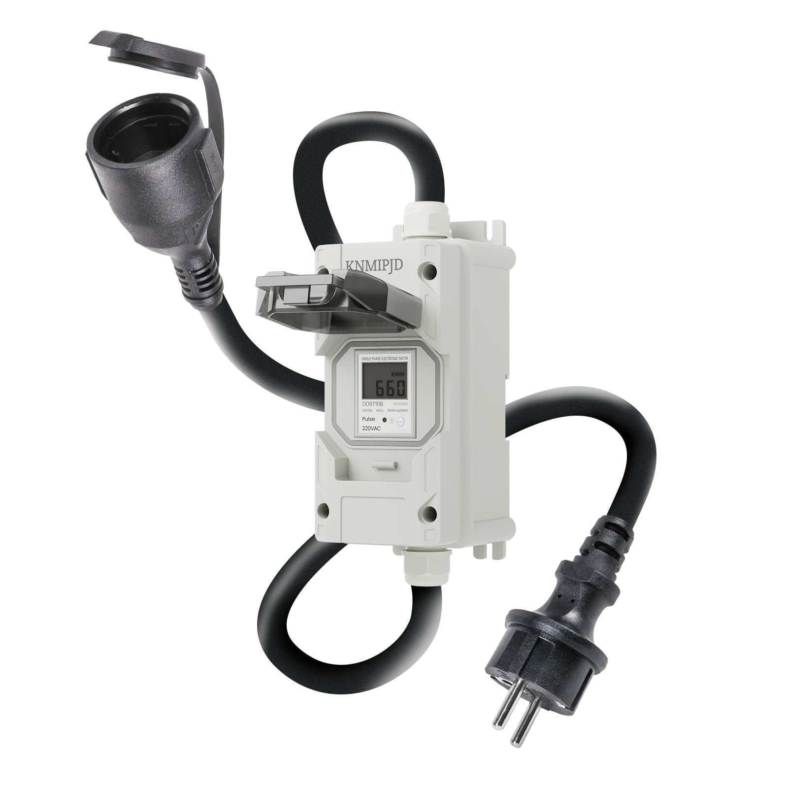 Mobiler Digitaler Stromzähler, 230V LED-Zwischenzähler mit Speicher/Reset