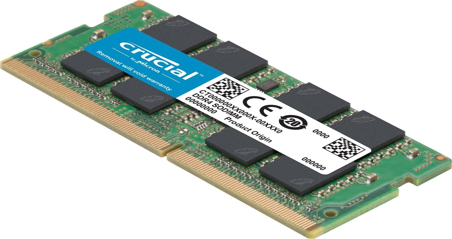 Crucial Zestaw 32GB (2×16GB) DDR4 3200MT/s SO-DIMM pamięć RAM do laptopa | PC4-25600 | 260-Pin | CL22 | 1.2V | Pamięć notebookowa bez ECC i buforowania | Micron | 10-letnia CT16G4SFRA32A