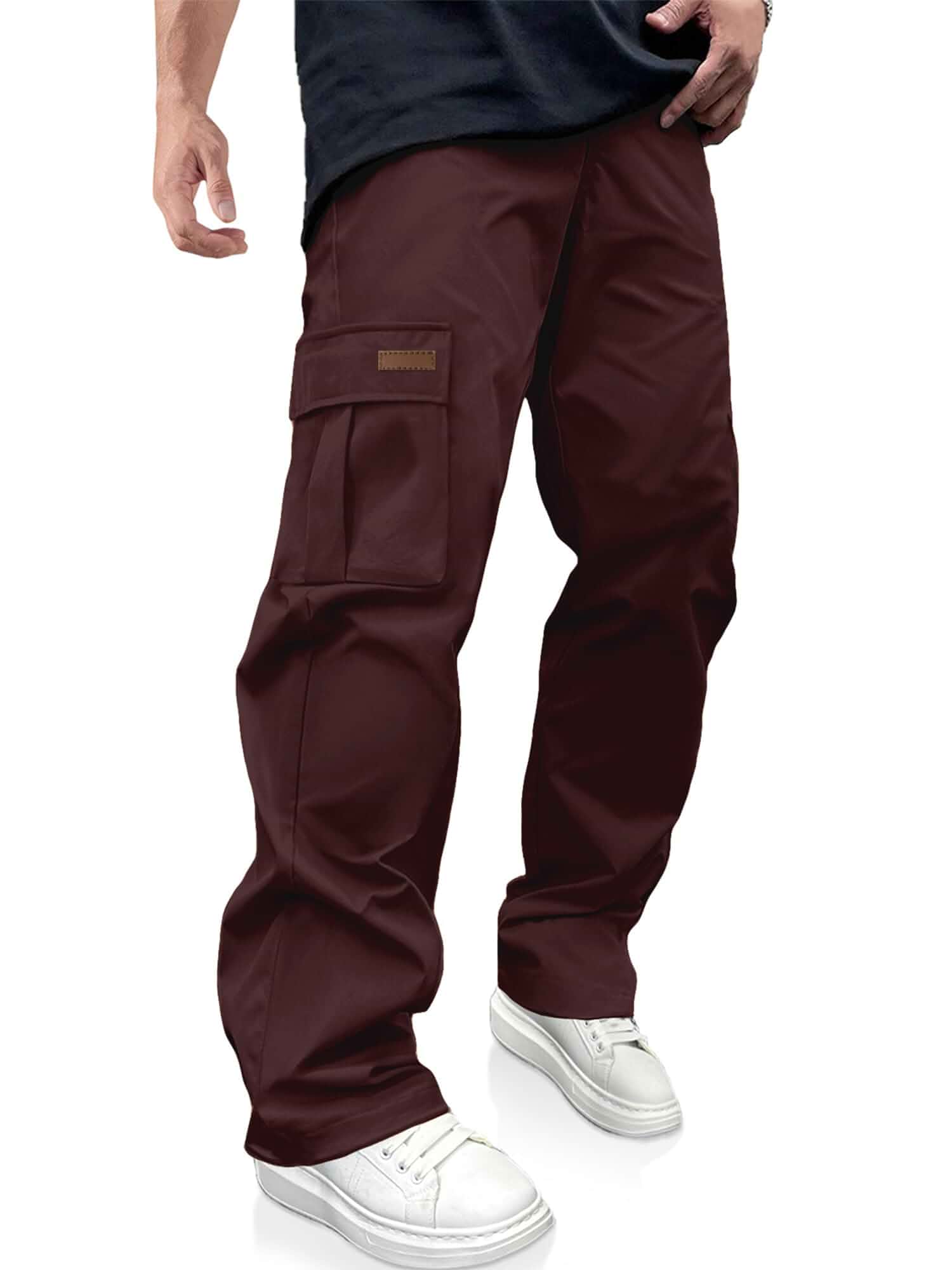 PLEPAN Mens Casual Cargo Pants Workout Hiking Sweatpants with Multi Pockets Workout,Fishing,Hiking,Joggers Stretch,Multi Pockets,Elastic Waist,Lightweight,Drawstring,Work,Tactical Sweatpants