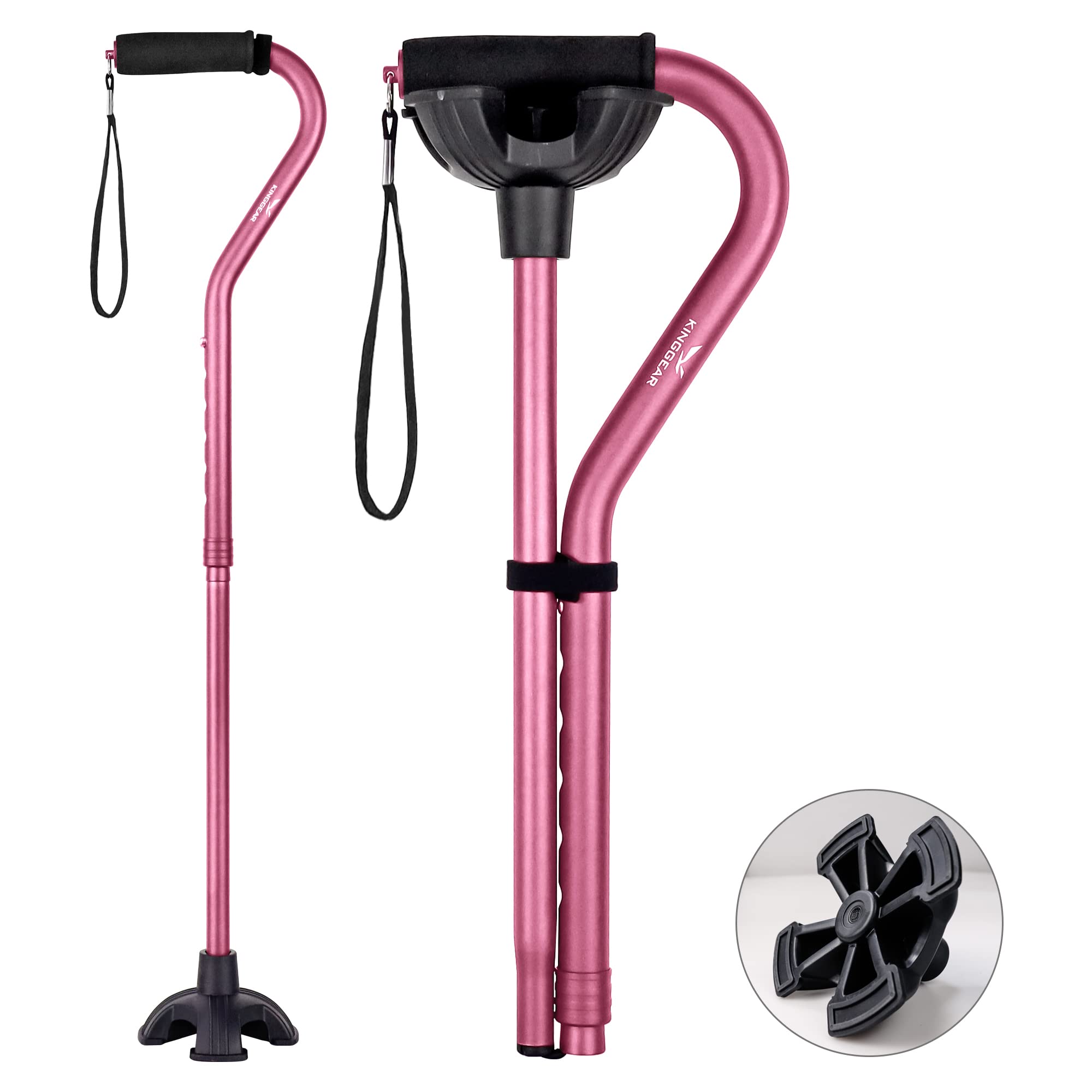Buy KingGear Adjustable Cane for Men & Women Lightweight & Sturdy