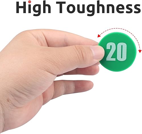 Miniatura 6 de HAKITAROOM Juego de 100 fichas de póquer  Monedas circulares de plástico de 1.58 pulgadas para juegos y contar, 0.16 oz cada una, accesorios