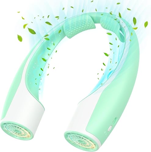 Miniatura 15 de Rohent Ventilador de cuello portátil personal: ventilador recargable de alta velocidad de 4 velocidades, flujo de aire de refrigeración - Batería de