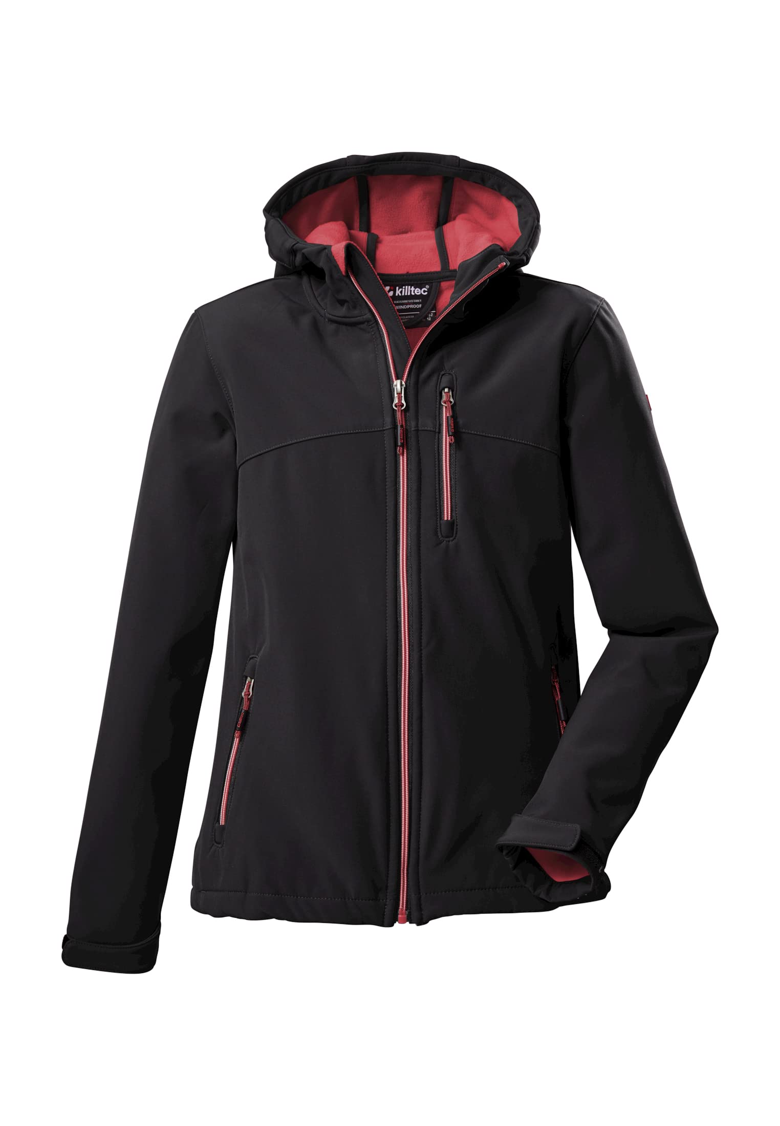 Killtec Mädchen Softshelljacke Softshell Jacke mit Kapuze Girls Softshelljacke wasserabweisend 00238-dunkelanthra 128