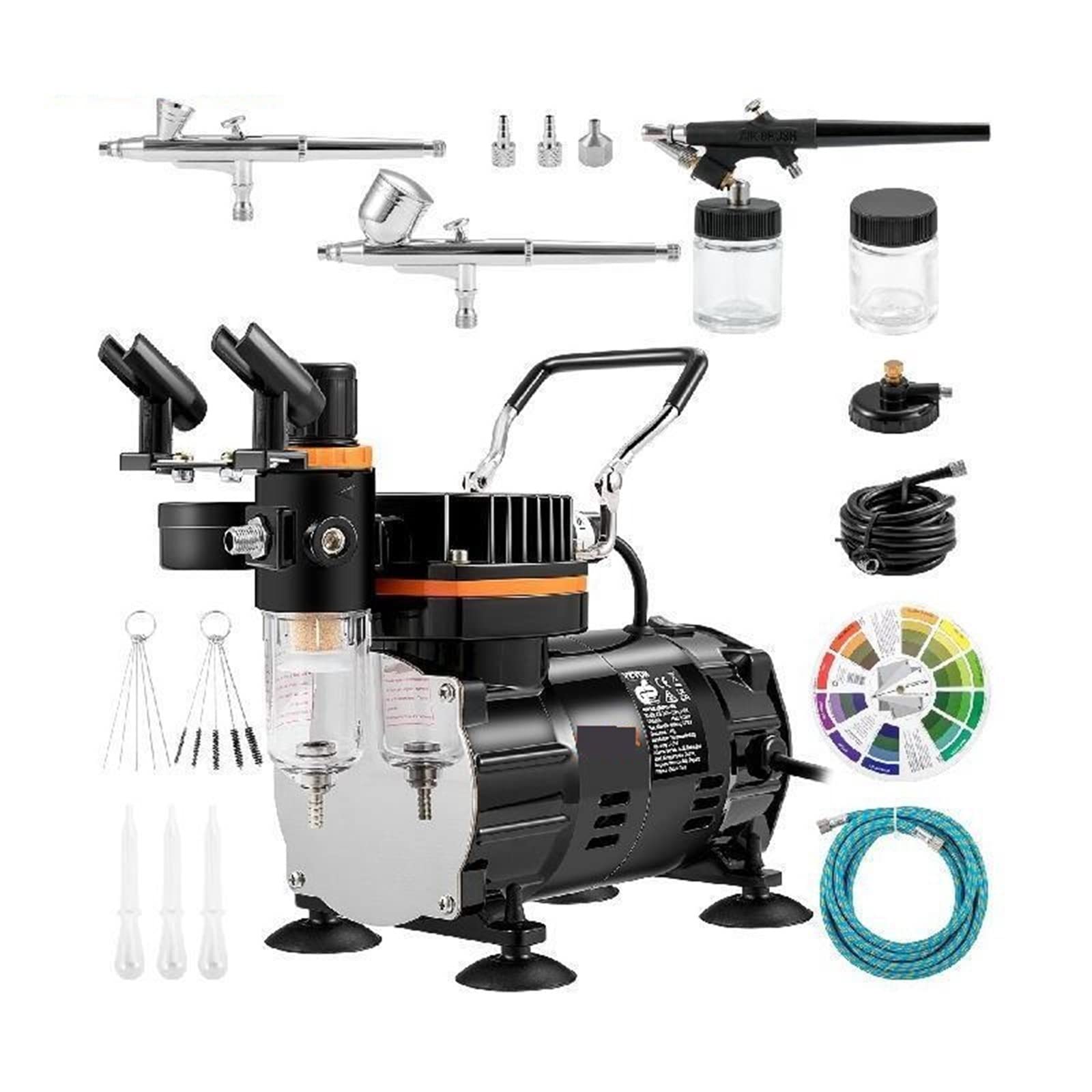 Kit de aerógrafo de doble acción profesional, pistola de pulverización eléctrica de 120W, juego de pintura con aerógrafo, modelo de maquillaje for tatuaje de uñas, pulverizador