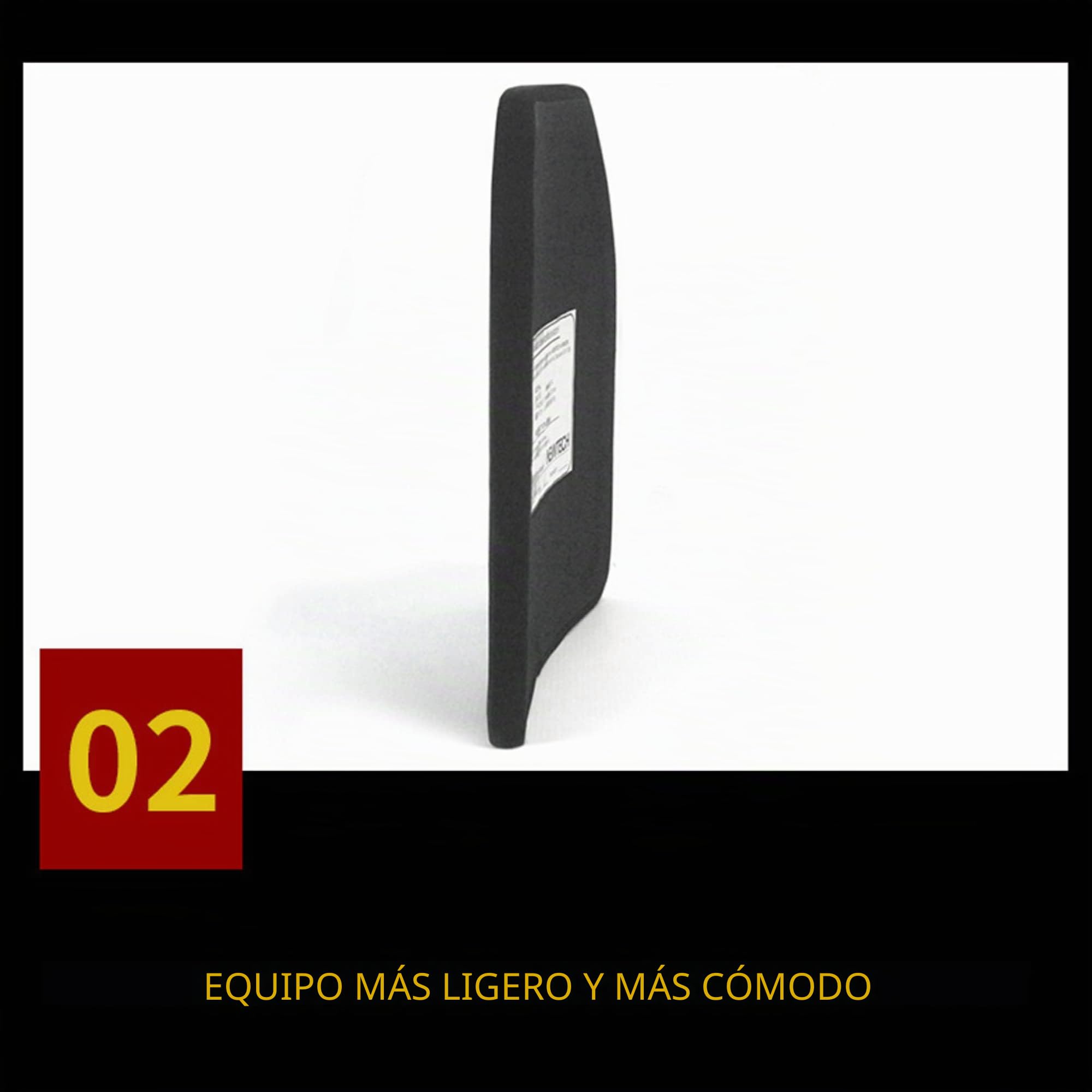 Placa de Chaleco antibalas - NIJ IIIA Nivel PE Placa Protectora de Espalda y Pecho Placa de inserción Independiente para protección de Seguridad Personal