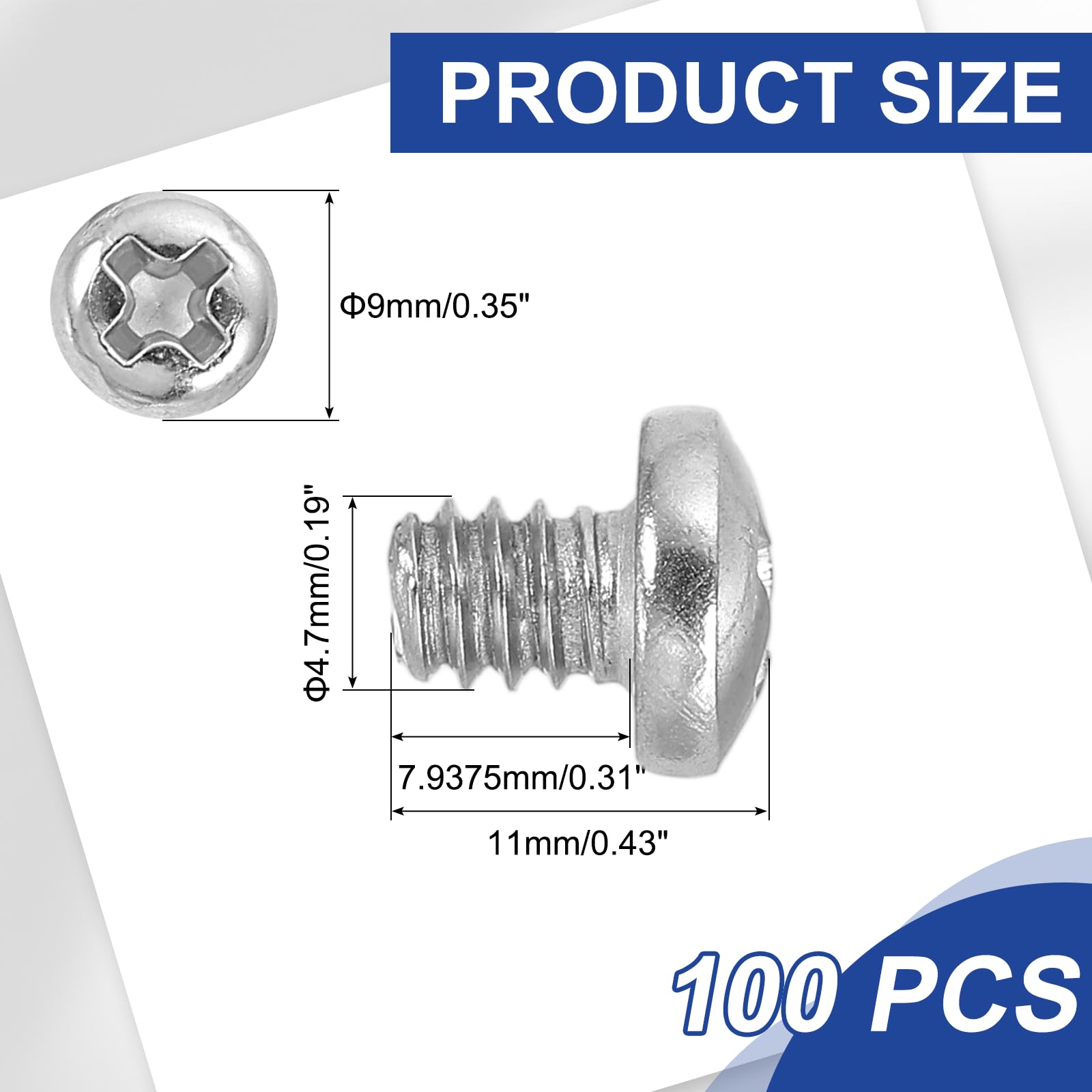 PATIKIL #10-24 x 5/16" Pan Head Machine Screws - Image 2