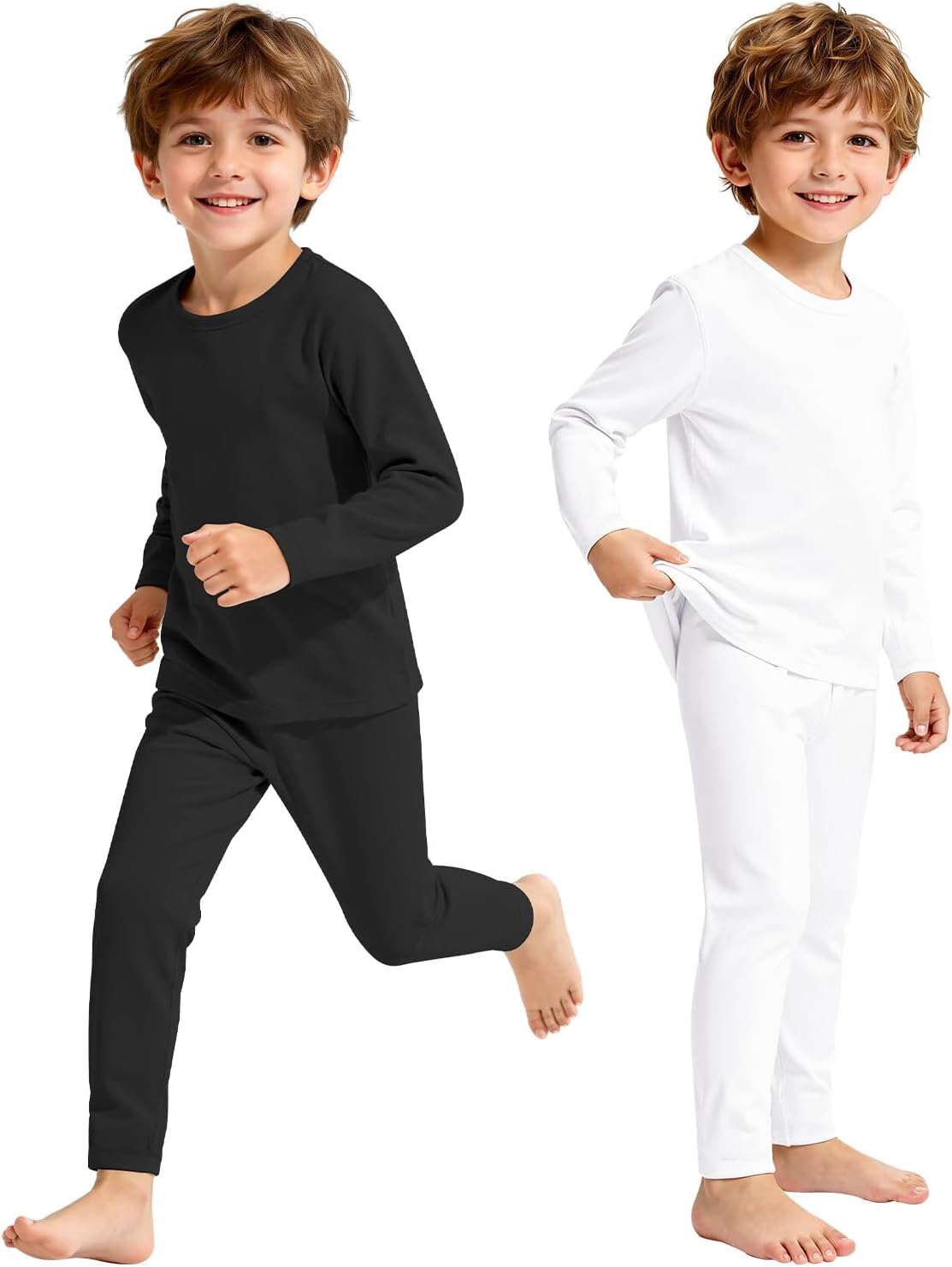 American Trends 2 Set Thermal Underwear for Unisex Kids - Soft Toddler Base Layer for Skiing/Cold Weather Long Johns