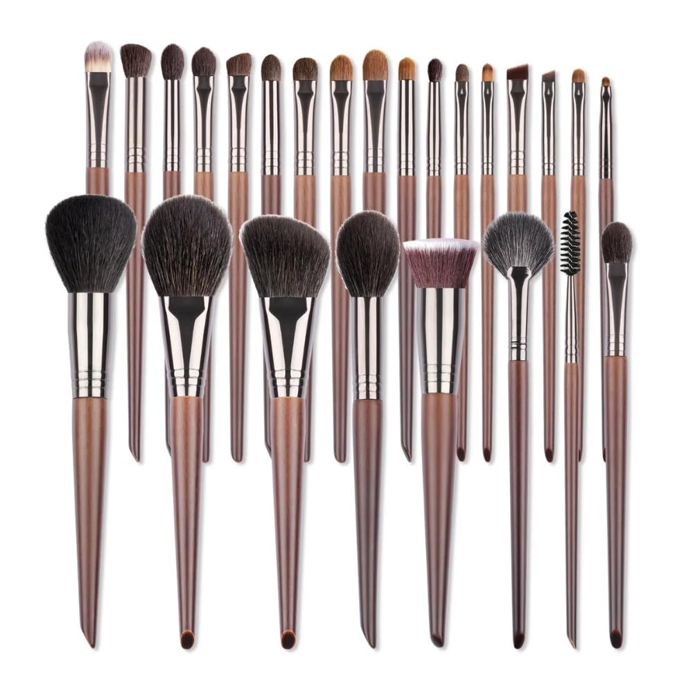 Make-up-Pinsel-Set, 24-teilig, natürliches Ziegenhaar, Puder, Foundation, Konturen, Verblenden, Lidschatten, Eyeliner, Make-up-Werkzeuge