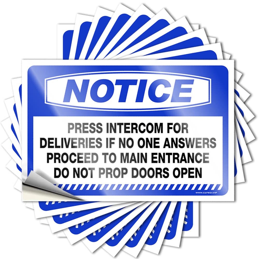 Notice Press Intercom for Deliveries If No One Mens Bedroom Decor Winter - Decals Bumper Waterproof Decal(6X9CM)