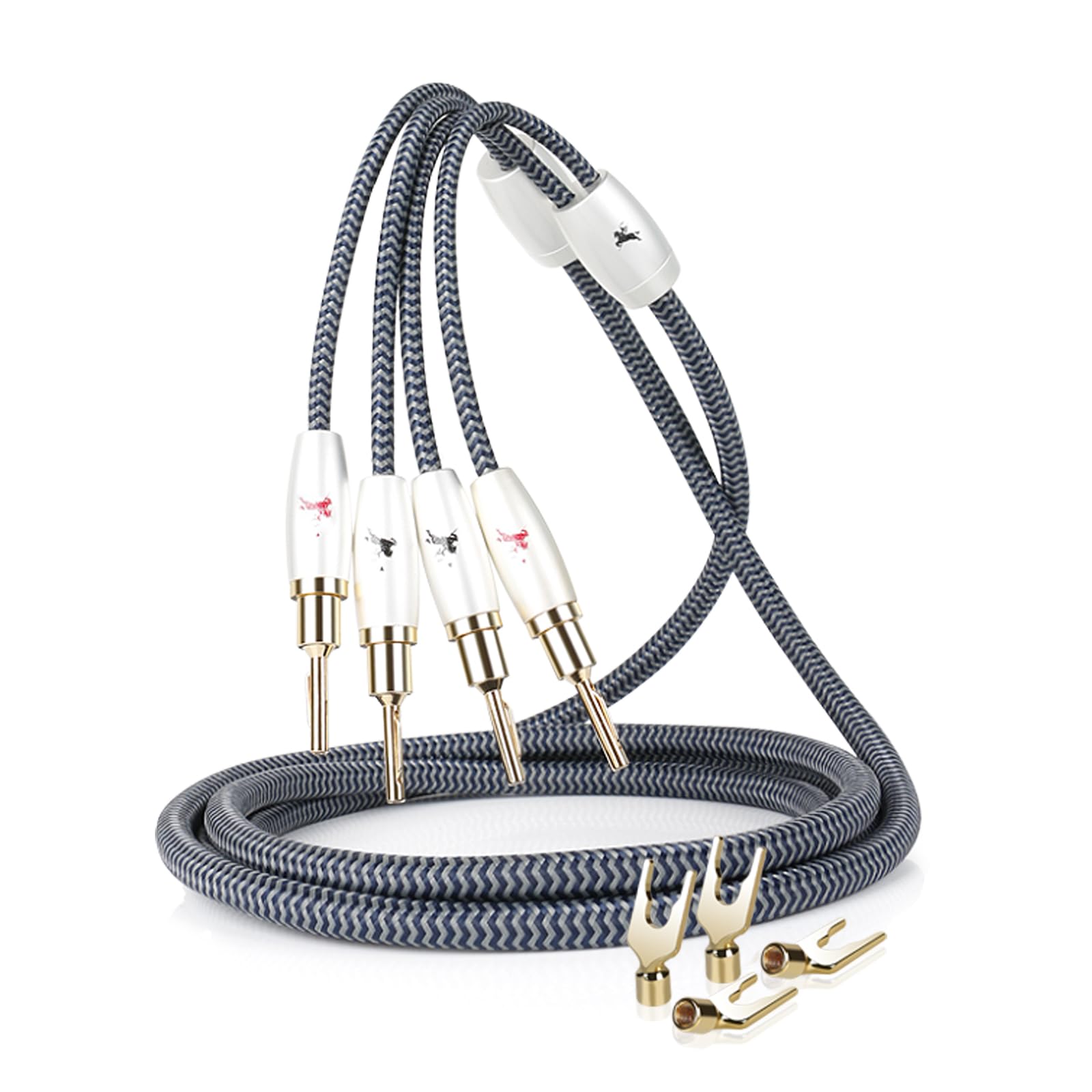 Impeto Cavo per Diffusori hi fi Cavo Casse Audio per Altoparlante Alta Qualità High end Audiofilo Speaker Cable con Connettore a Banana placcati in oro, 6N OFC, 14AWG per Sistemi HiFi (1.5 M, 1PC)