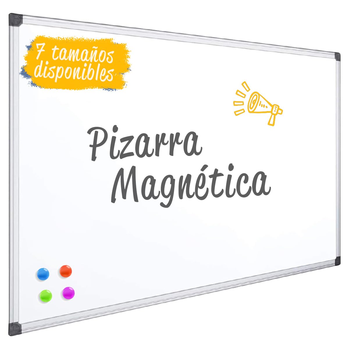 OFITURIA® Magnetic Lacquered Whiteboard with Sturdy Aluminium Frame, Easy to Erase Dry, Measures 60 x 45 cm