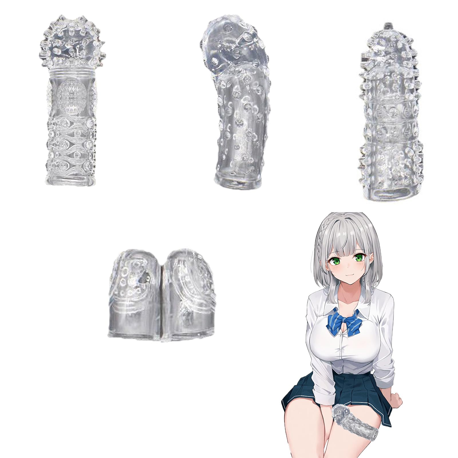 Manicotti per Dita Punto G 4 Pezzi, Manicotti per Massaggio alle Dita Giocattoli Sessuali, Copertura per Dita Impermeabile Sex Toys per Coppie, Trasparente