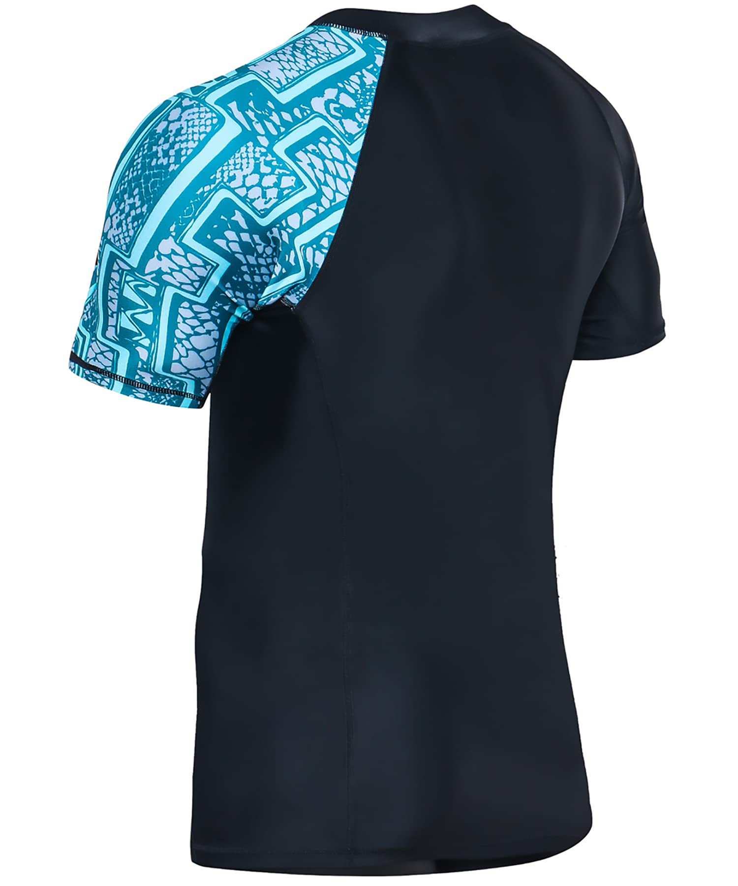 HUGE SPORTS Rashguard Homme Manches Courtes Maillot de Bain T-Shirt Surf Natation Plongée Plage