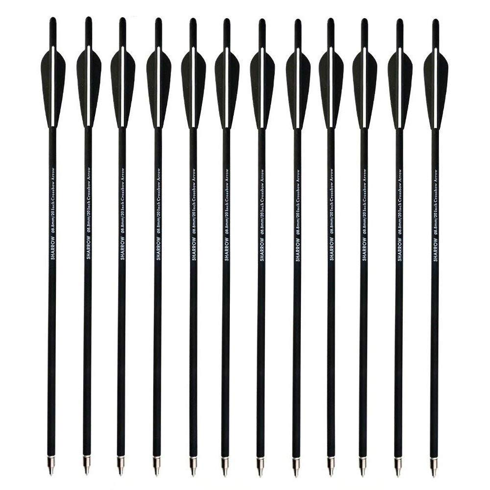 Flèches d'arbalète en Carbone Boulons de 20 Pouces Boulons d'arbalète 22 Pouces Flèches de Chasse Flèches de Carbone 18 Pouces pour Arbalète 12 Boulons par Paquet