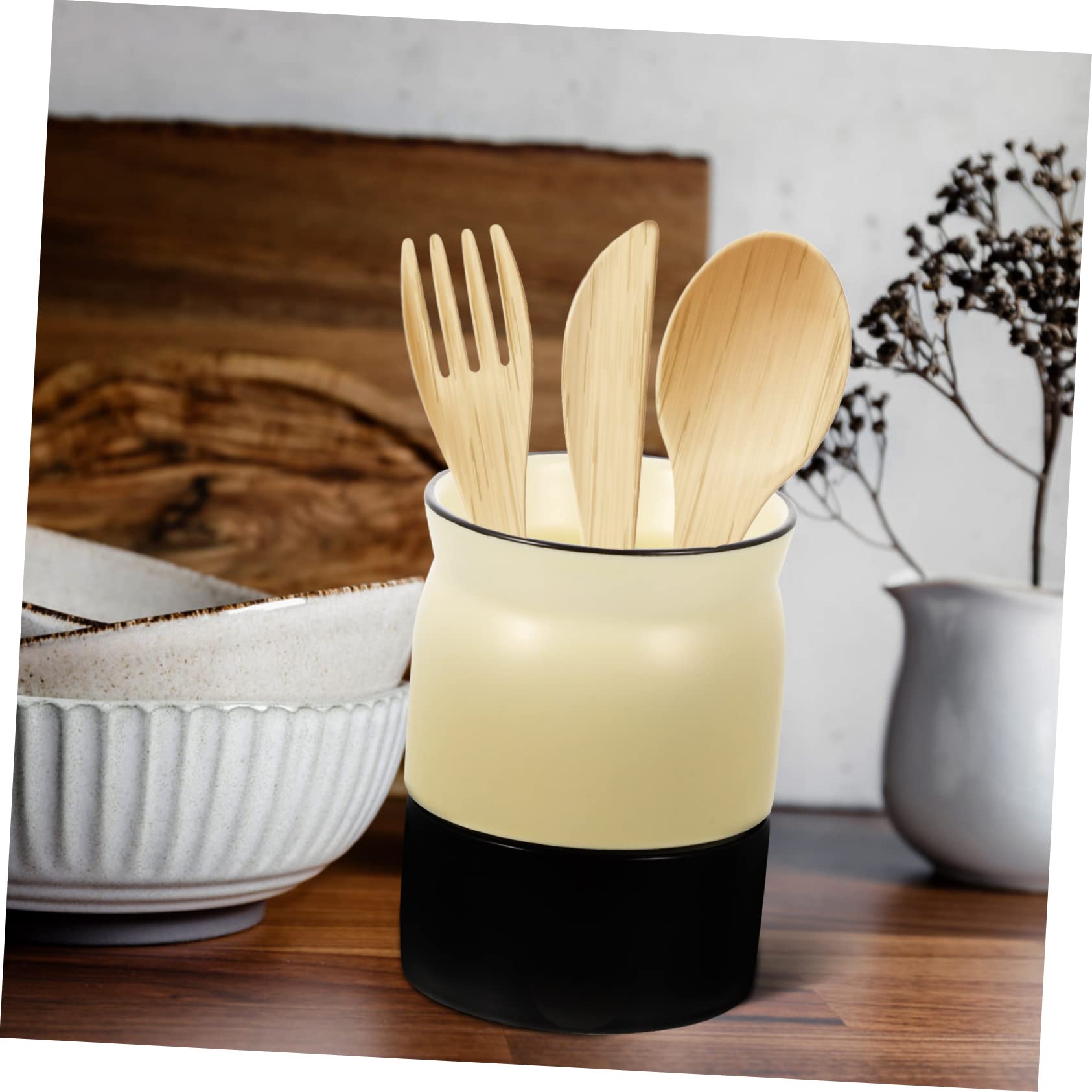 STOBAZA Tableware Dish Drainer Bucket Ceramic Utensil Container Cutlery Organizer Marble Kitchen Accessories Holder Silverware Box Multifunction
