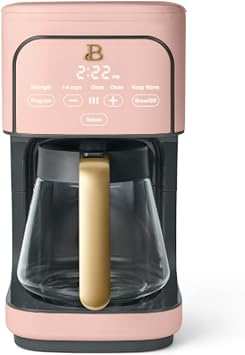 Beautiful 12-Cup Programmable Drip Coffee Maker by Drew Barrymore Rose Pink