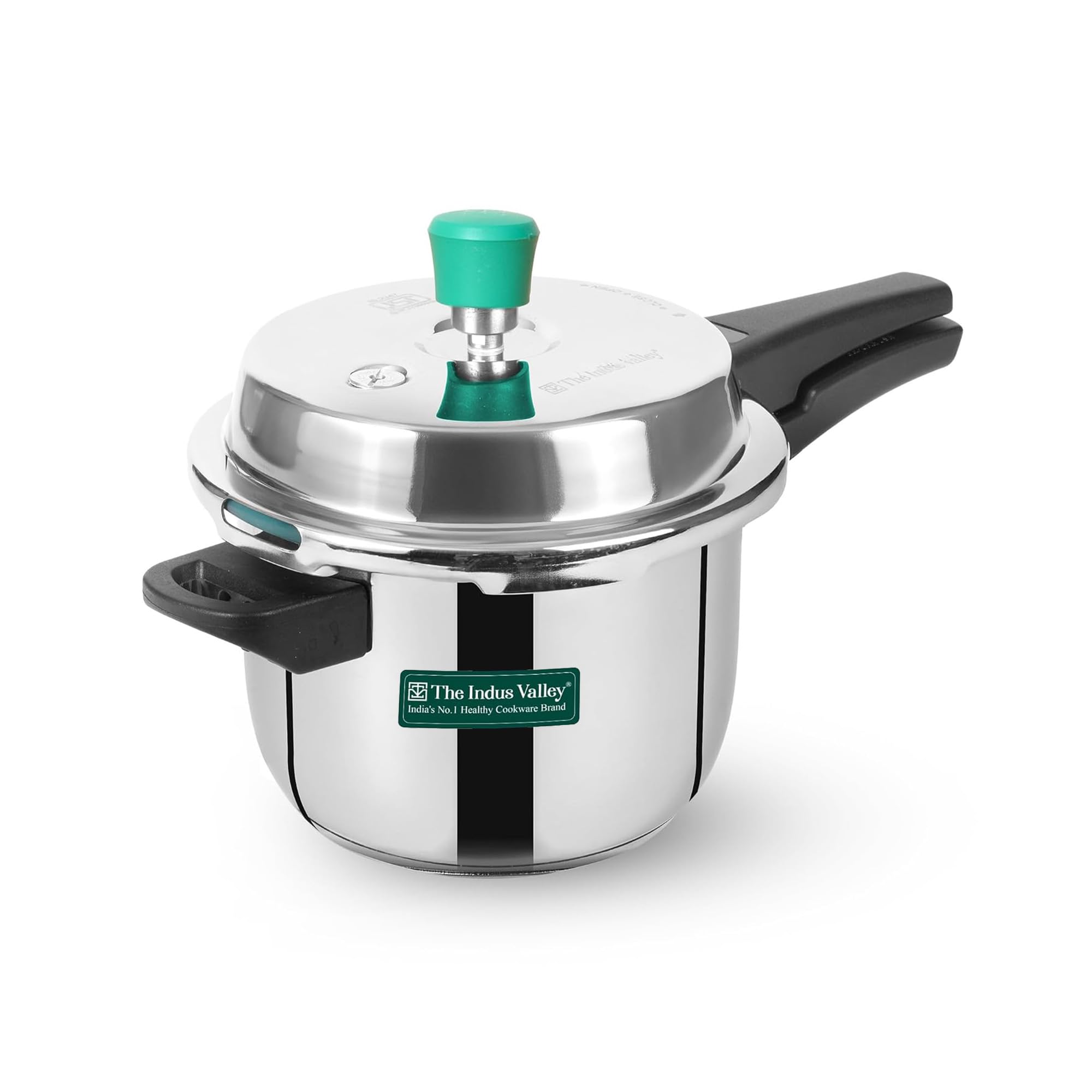 The Indus Valley Stainless Steel Pressure Cooker Outer Lid, Small - 3L | Induction Friendly | Tri-Ply Heavy Bottom | 100% Toxin-Free, Naturally Non-Stick