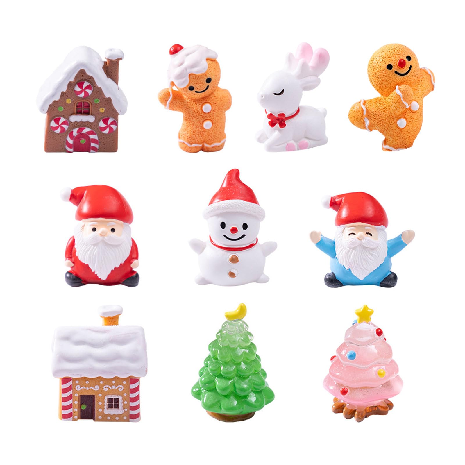 Santa Snowman Hanging Ornament Resin Christmas Tree Decoration Craft for Adults Miniature Landscape Santa Snowman Ornament