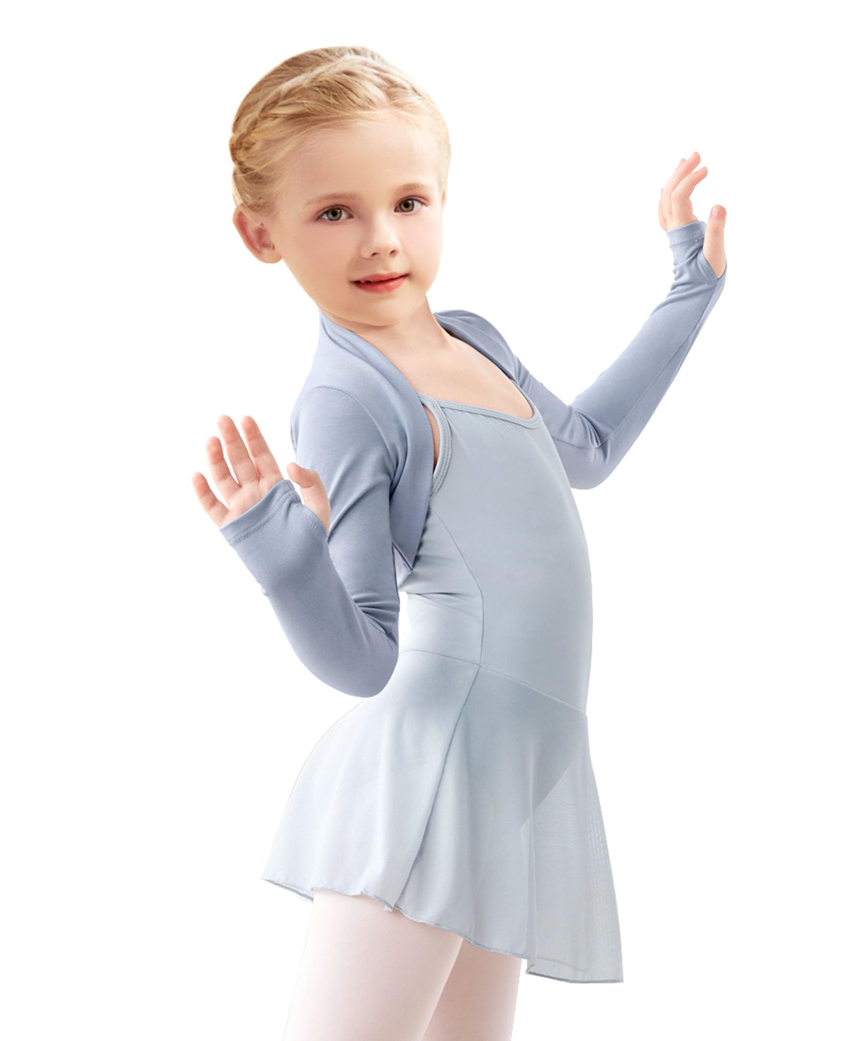Modal Girls Kids Ballet Shrug Sweater Open Front Athletic Bolero Cardigan
