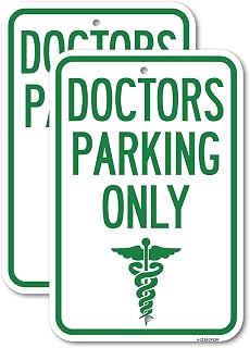 (2 Pack) Doctor Parking Only | 12" X 18" Heavy-Gauge Aluminum Sign | Rust Free Aluminum, Weather Resistant, Waterproof, Fade Resistant, 2 Pre-drilled Holes