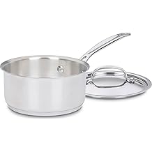 Cuisinart 1 Quart Saucepan w/Cover, Chefs Classic Stainless Steel Cookware Collection, 719-14