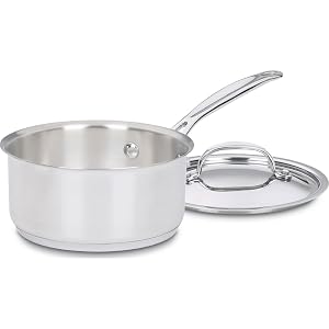Cuisinart 1 Quart Saucepan w Cover Chefs Classic Stainless Steel Cookware Collection 719-14