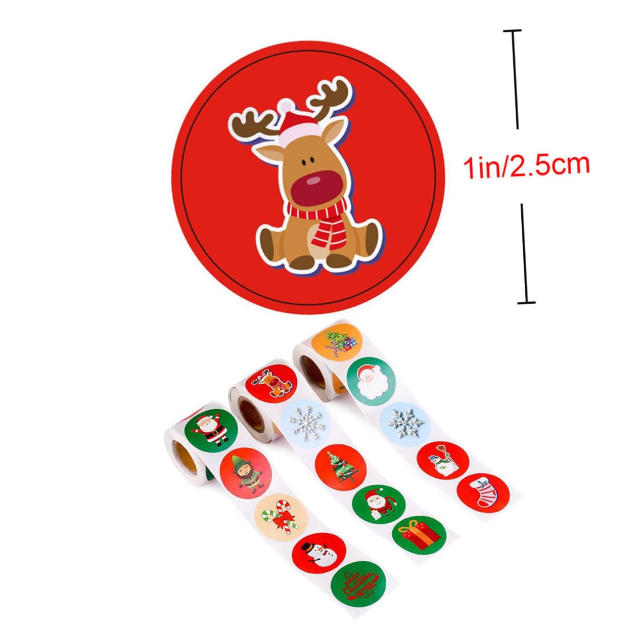 VILLCASE 3 Set Di Adesivi Rotondi Natalizi Autoadesivi Adesivi Sigillanti Festivi Fatti A Mano Decalcomanie in Rotolo Per Bomboniere Di Sacchetti Di Caramelle 6 * 3