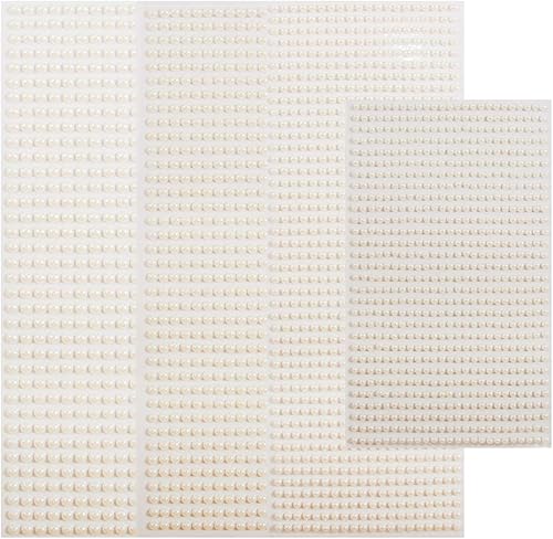Miniatura 5 de Hisenlee Suministros para álbumes de recortes de 0.118 in, 0.157 in, 0.197 in, 0.236 in, 2800 calcomanías de perlas semicirculares, adornos