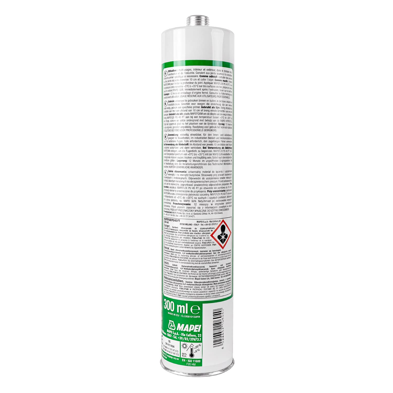 Szybkotwardniejący uszczelniacz poliuretanowy MAPEI MAPEFLEX PU45 FT 300ml (Szary 111)