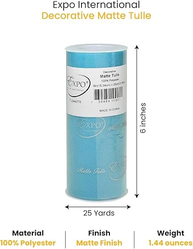 Miniatura 62 de Expo International Tul mate decorativo, tela de tul de poliéster ligero para tutús, disfraces y decoraciones de fiestas, lavable, fácil de usar, 6