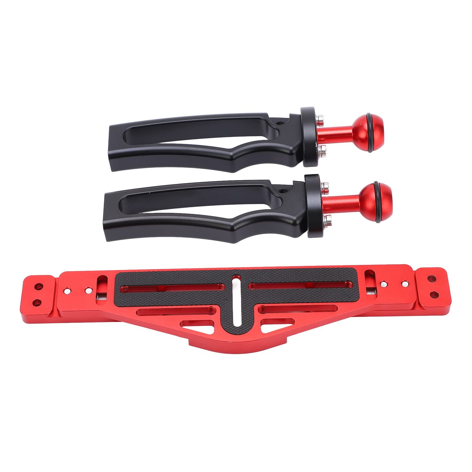 Alomejor Stabilizator z podwójną rączką do Aparatu Podwodnego, Trwała Konstrukcja ze Stopu Aluminium Zapewniająca większą stabilność Podczas Fotografowania, Idealna do Lustrzanek Jednoobiektywowych