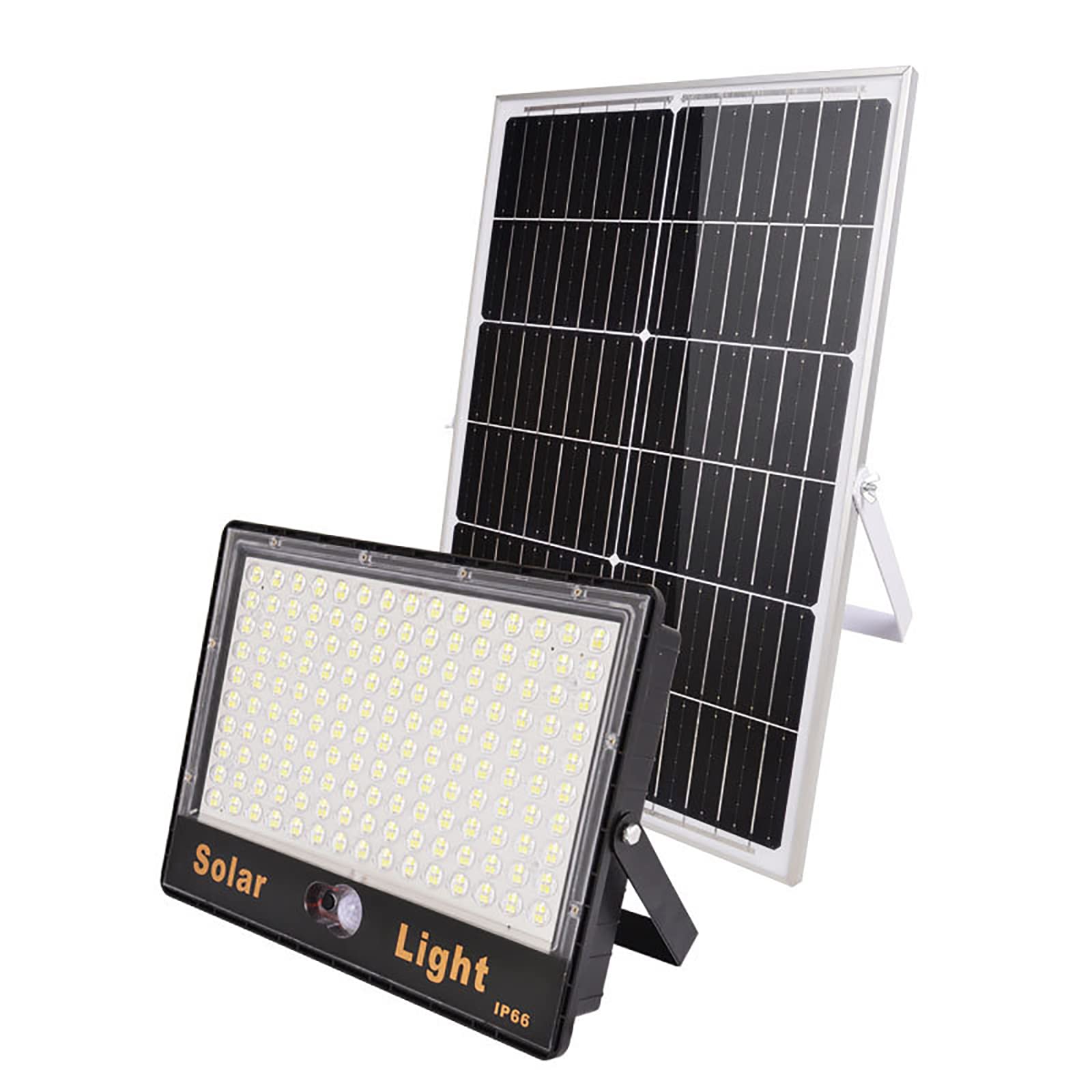 Lampa solarna IP67 wodoodporna, solarna lampa powodziowa ogrodowa droga do domu o wysokiej jasności, roczny 0 rachunek za energię elektryczną 300 W, 400 W (100 W, czarna)