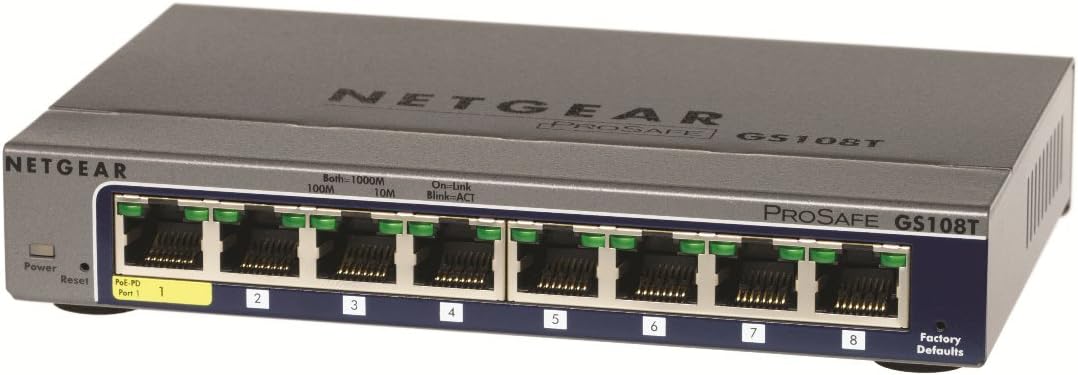 Super Cheap 🛒 NETGEAR GS108T-200NAS 8-Port Gigabit Smart Managed Pro Switch, L2, ProSAFE Lifetime Protection (GS108Tv2),Black,Version 2