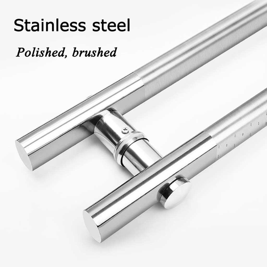 Manilla para Puerta de Cristal, Manilla Comercial de Tubo Plano de Acero Inoxidable Cepillado de Alta Resistencia para Puertas de Empuje y tracción/Manilla para Puerta de Madera, 3