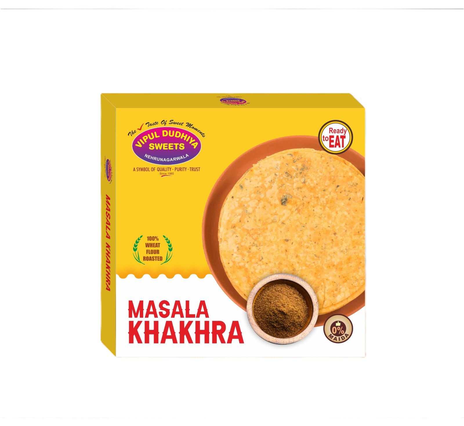 Vipul Dudhiya Masala Khakhra Snacks Ready to Eat Easy to Carry | 100% Natural Ingredient | Healthy Indian Tea Time Snack | Diet-Friendly Gujarati Khakhra - 400 Grams (B07JN1S1ZL) Amazon Price History, Amazon Price Tracker