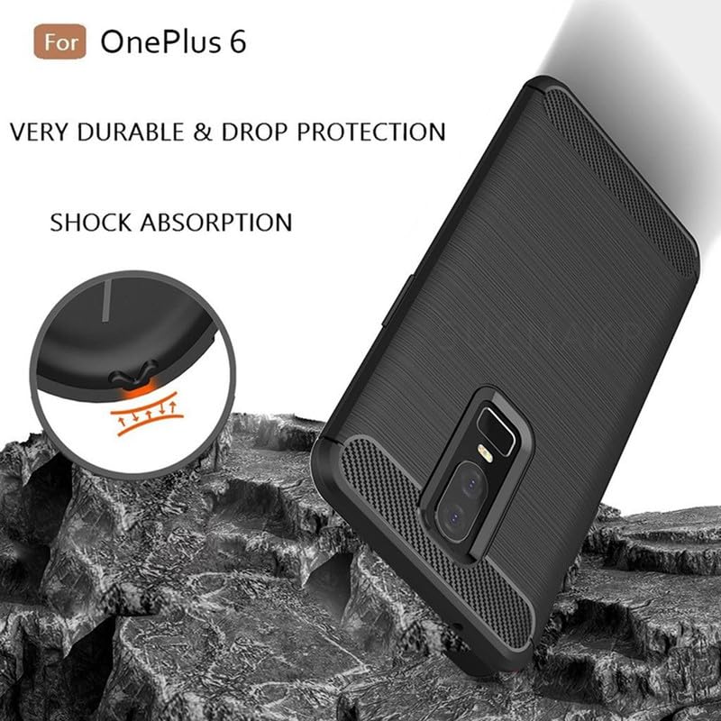 Image of Hybrid Carbon Fiber Back Case for OnePlus 6 (Black)