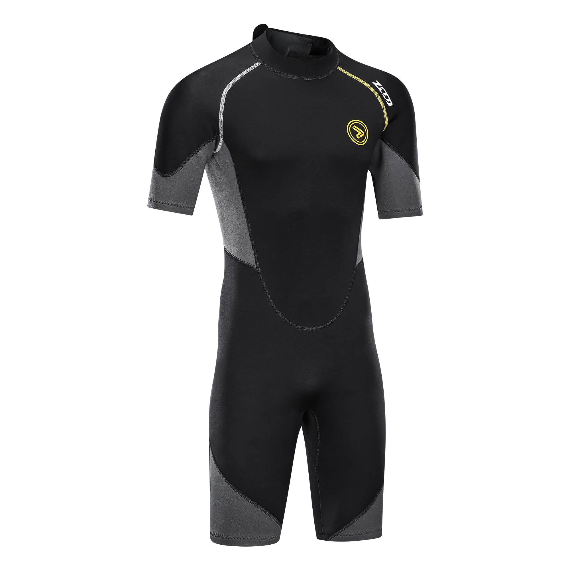 ZCCO Traje de Buceo Corto para Hombre de 1.5mm de Neopreno de Alta Elasticidad con Cremallera en la Espalda y Facilidad para Vestir, Manga Corta para Pesca submarina, Snorkel, Surf, piragüismo, Buceo