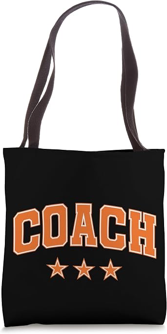 Coach All Orange Stars Classic Retro Text Tote Bag