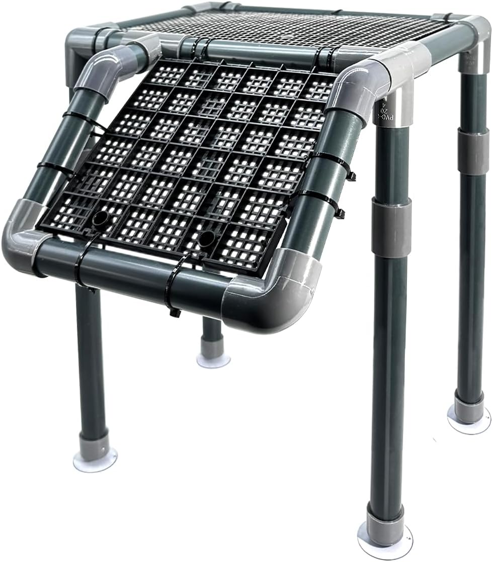 Large Basking Platform for Aquatic Turtles, 10.8" Width Resting Area, Adjustable Height Turtle Basking Platform with Suction Cup, Turtle Tank Accessories