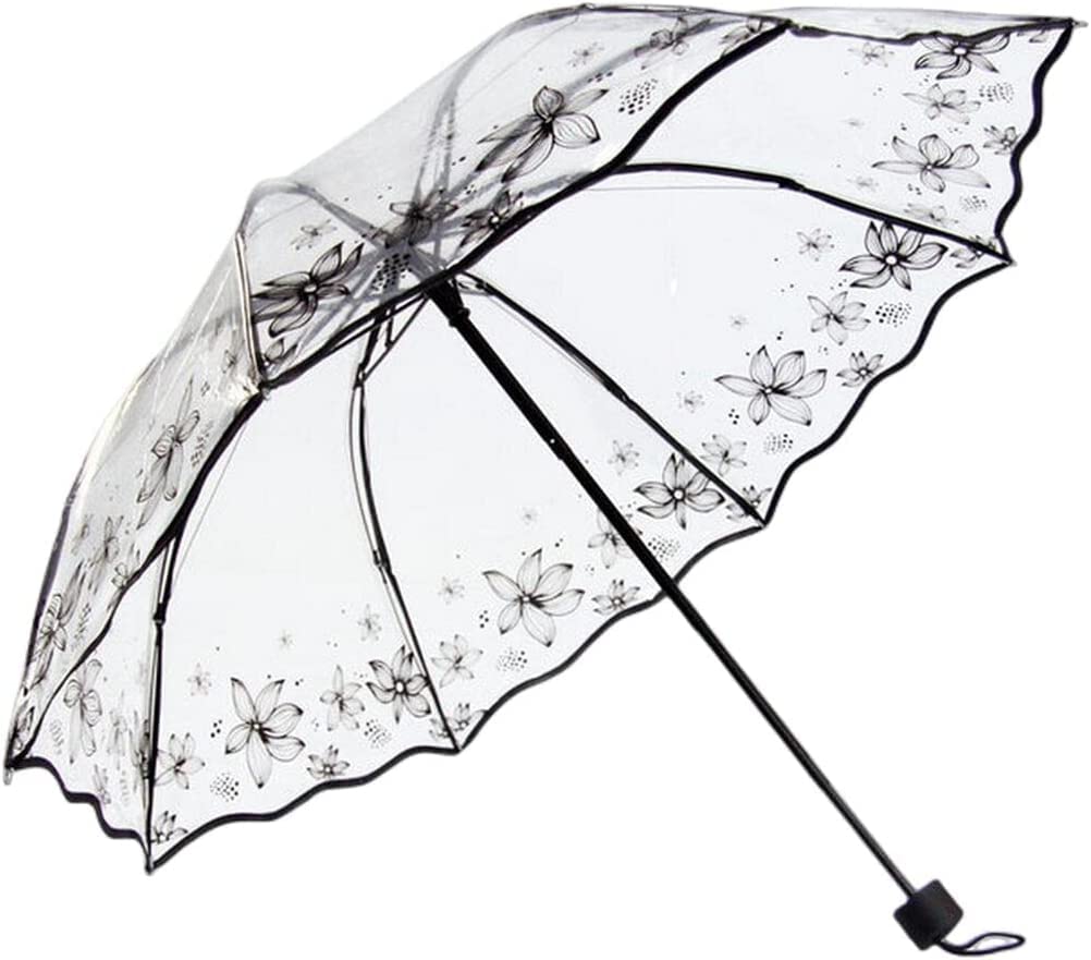 Parapluies, Parapluie pliant compact de voyage, mini parapluie, transparent | Transparent