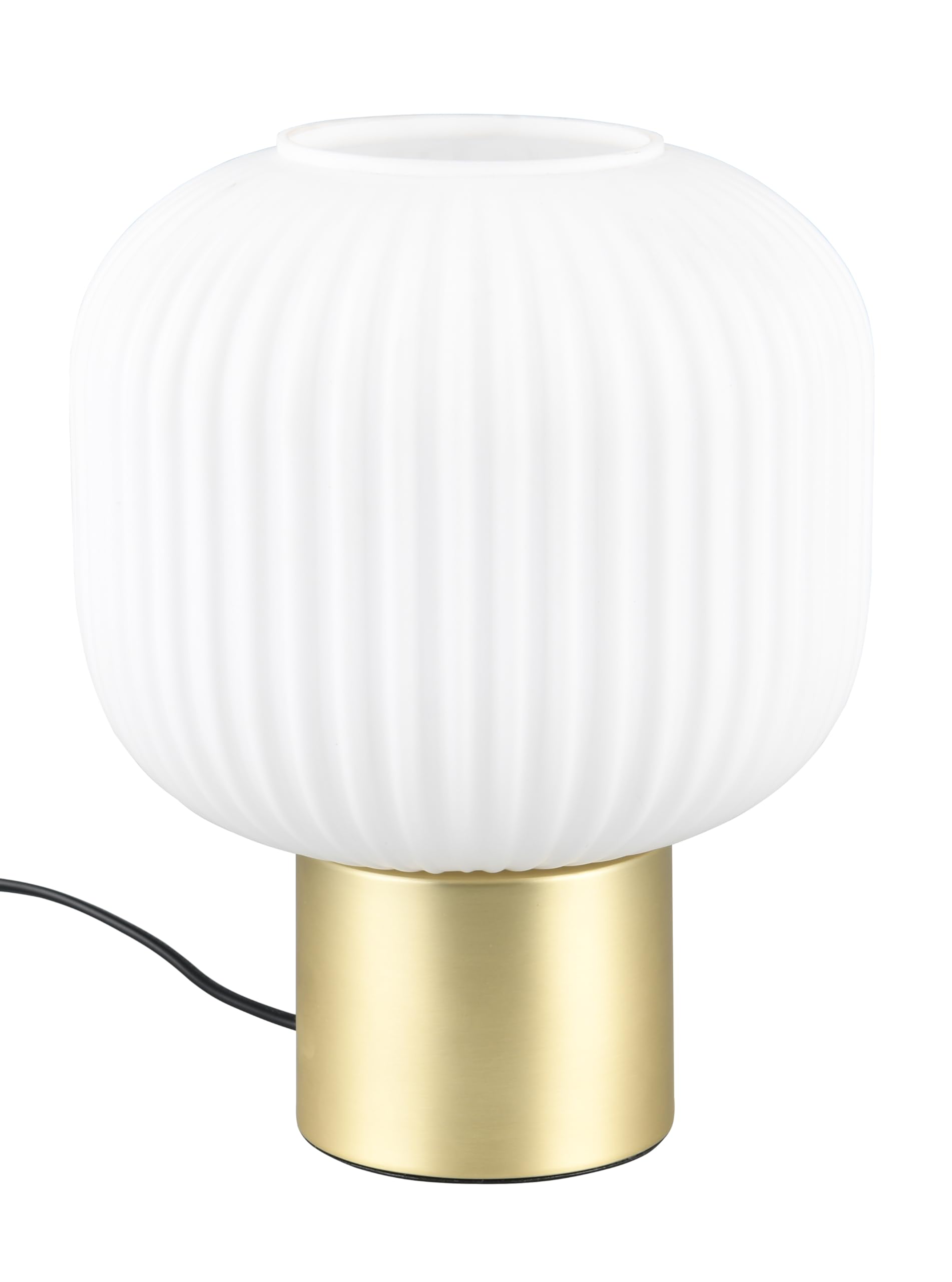 Trio Leuchten Lampe de table DIVA 519800108, métal laiton mat, verre blanc, excl. 1x E27