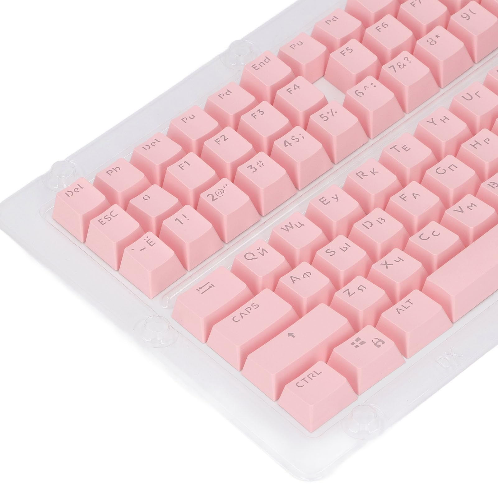 132 KLUCZ Rosyjski Zestaw Keycap Oemeyboard - Ergonomic Matte Wykończenie ABS Keycaps61 62 64 68 84 87 104 108 Mechaniczne Klawiatury (PINK)