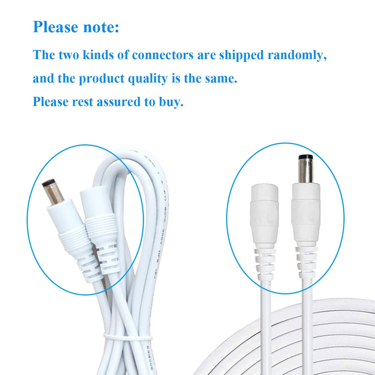 Liwinting DC Power Extension Cable 5.5 mm x 2.5 mm Male to Female Connector, DC Power Cord Extension Cable for Power Adapter, 12V CCTV Wireless IP Camera, Monitors, 2m/6.56Feet White