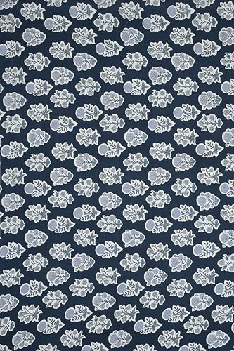 Image of Cotton Diwan Set Covers |8 Pieces Diwan Cover Set|300 TC Fabric| Pure Cotton Printed Deewan Set (1 Single Bedsheet, 2 Bolster Covers, 5 Cushion Covers)|Blue Petals |SZDS 036