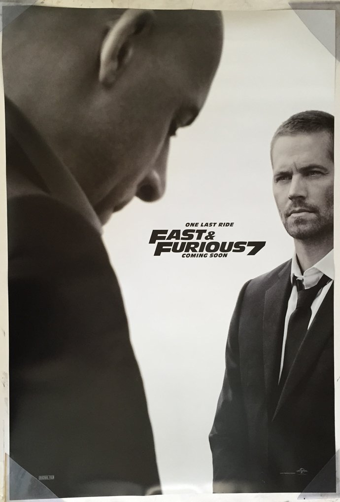 Fast Furious 7 27x40 オリジナル ワンシート 映画ポスター Amazon.com: FURIOUS 7 MOVIE POSTER 2 Sided ORIGINAL INTL Ver B