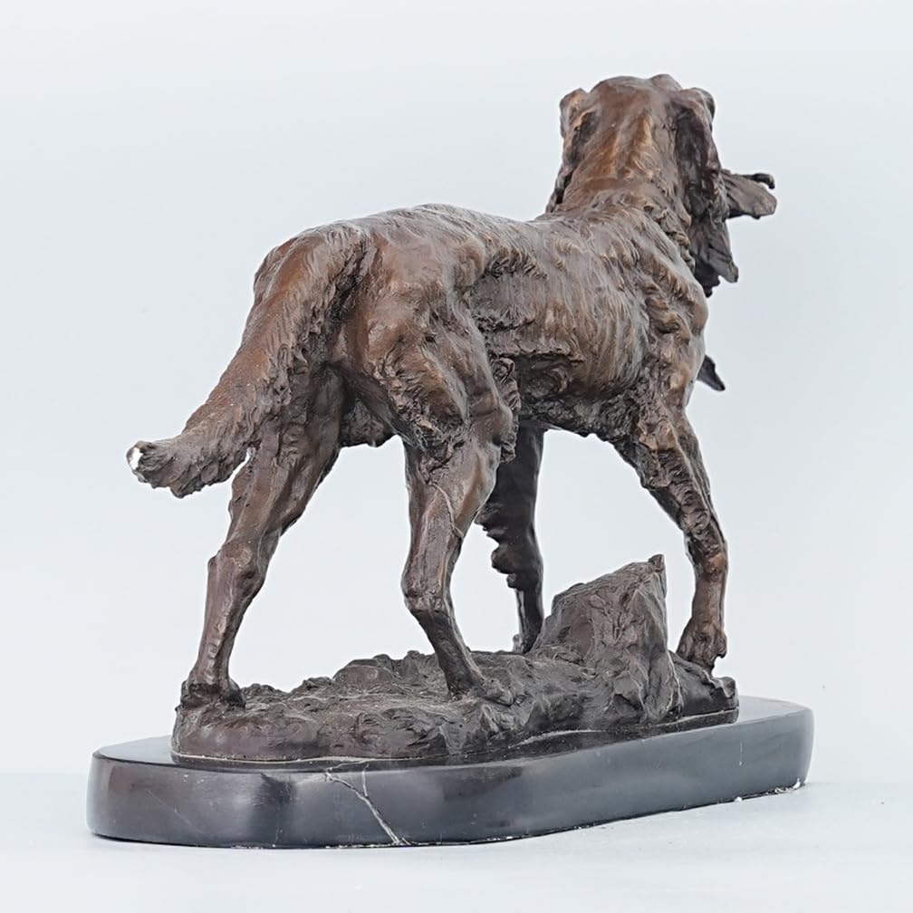 Escultura de Perro-pájaro de latón Retro Grande de 17,3"