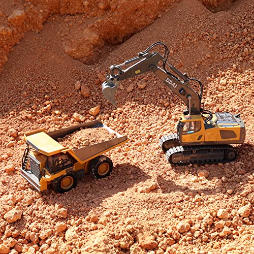 DDAI Remote Control Excavator Toys for Boys 8-12 Kids Best Gift Ideas for Age 3 4 5 6 7 8 9 10+ Year Old Boy Rechargeable RC Construction Excavators Digger Vehicles Engineering Toys with Metal Shovel - image 9